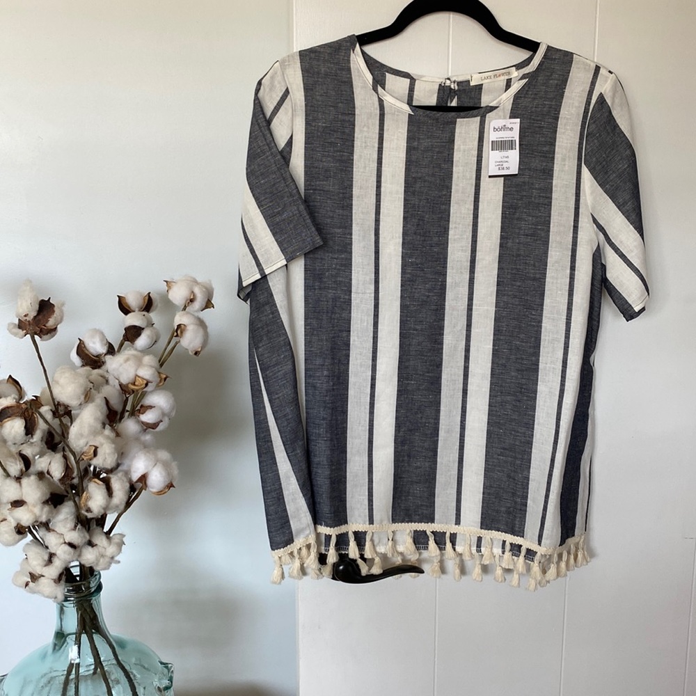 Striped Top with Tassels